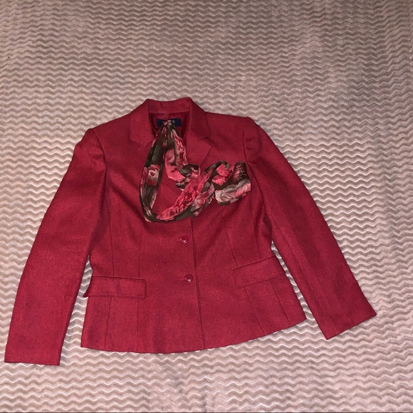 Jones Wear Jackets & Blazers - Dark red three piece skirt set